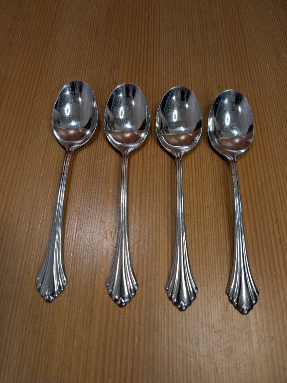 Lot of 4 Oneida BANCROFT Stainless Steel 6 3/4" Place / Oval Soup Spoon USA VGUC